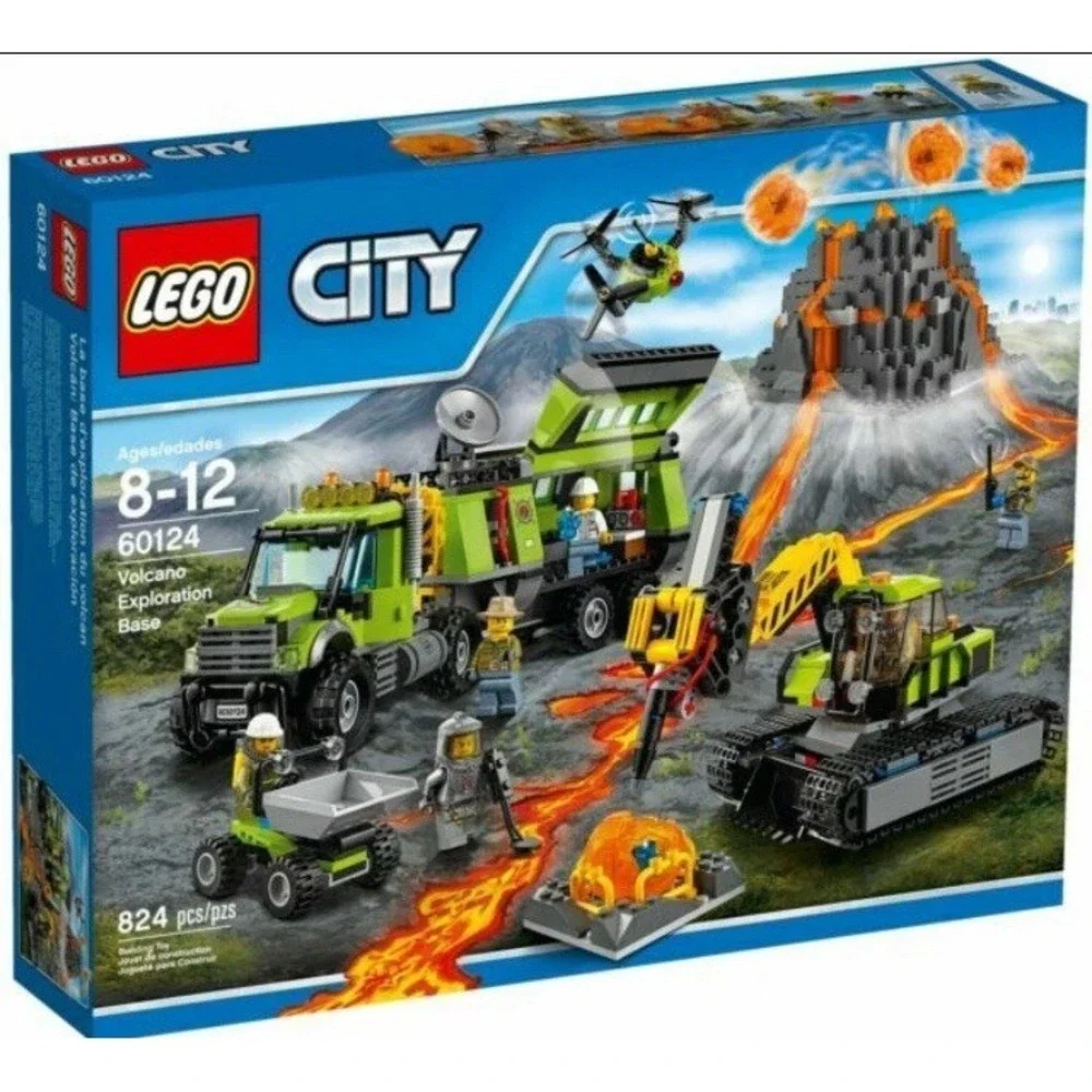 LEGO City Volcano Exploration Base 60124 Building Toy Partial Set Open Box